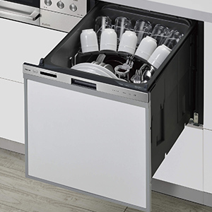 Rinnai 食洗機の交換費用｜ RSW-405ULP｜工事費込みセットが安い｜【2026年8月発売】リンナイ ビルトイン食洗機『ハイグレード』[幅45cm][ミドルタイプ][スライドオープン型][ドアパネル型][ぎっしりカゴ][エコギア][プラズマクラスター][重曹洗浄][ウルトラファインバブル搭載]
