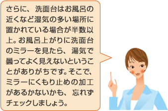ミラーキャビネットの説明