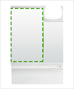 2面鏡(アジャストミラー)|LIXIL(INAX) ピアラ 間口600mm仕様一覧
