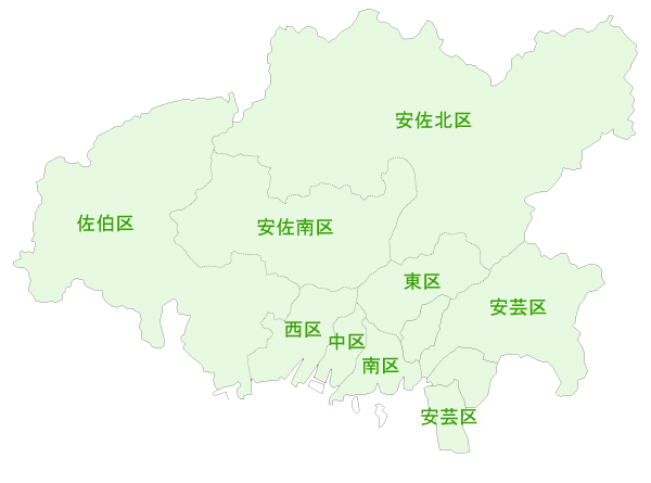 広島県広島市の給湯器交換対応エリア
