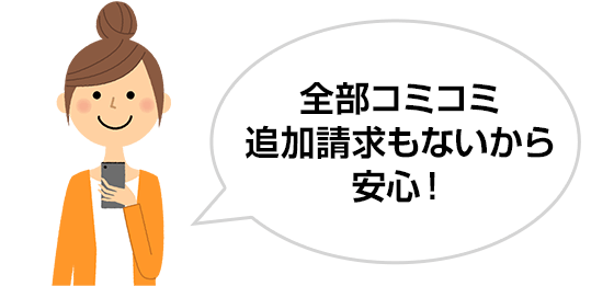 交換できるくんのまるごとサービスパックは全部コミコミ。追加請求もないから安心