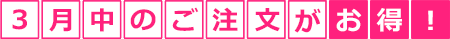 3月中のご注文がお得！