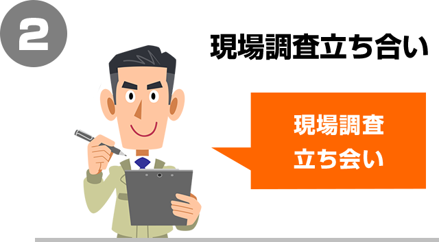 現場調査立ち会い|通常のお見積りステップ2