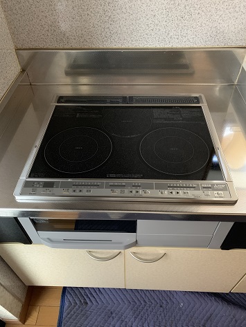 東京都町田市 三菱ビルトインihクッキングヒーターの施工事例 交換できるくん