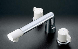 浴室蛇口 埋込み台付き2ハンドルバス水栓 浴室水栓 交換できるくん