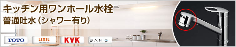 キッチン用ワンホール水栓普通吐水(シャワー有り)