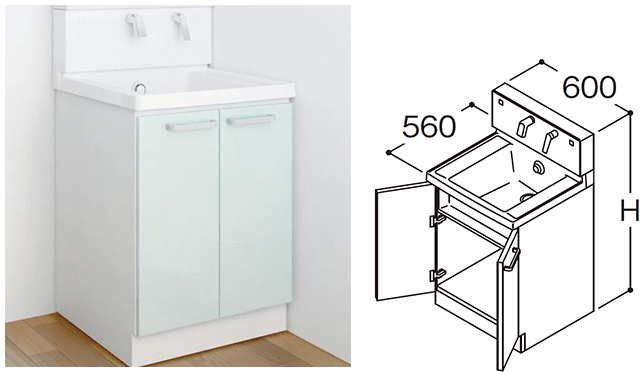 工事費込み】TOTO サクア 洗面台+化粧鏡セット｜間口600mm