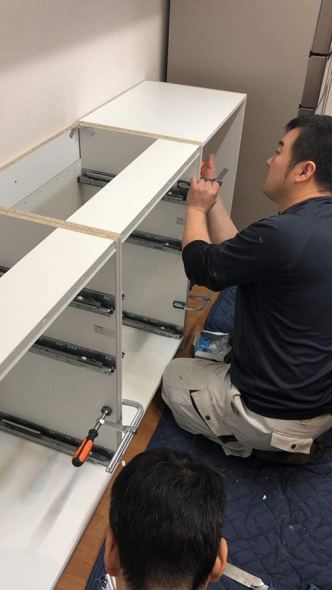 カップボード設置工事現場のご紹介！ | 交換できるくんスタッフブログ