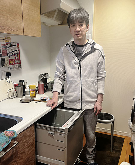 施工後の食洗機とお客様