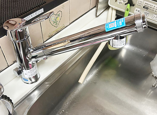 LIXIL(INAX) キッチン用水栓 [ワンホールタイプ] [シングルレバー混合栓] [分岐水栓付] [エコハンドル] [整流/スポット微細シャワー] [ホース引出約40cm]