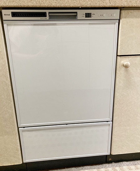 リンナイ ビルトイン食洗機 フロントオープン型 [幅45cm/奥行60cm][ドアパネル型※化粧パネル付属(グレー光沢)][操作部カラー：シルバー]