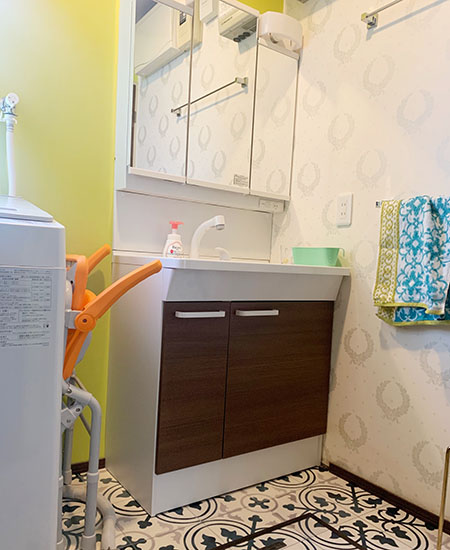 TOTO『Vシリーズ』[間口750mm] [三面鏡] [LEDランプ] [エコミラーあり][片引き出しタイプ] [エコシングルシャワー水栓] [一般地] [扉カラー：ミドルクラス]