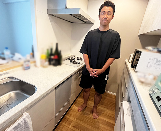 施工後の食洗機とお客様