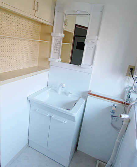 TOTO 化粧鏡『Vシリーズ』[間口600mm/全高1900mm] [一面鏡：鏡裏収納なし] [LEDランプ] [エコミラーなし] [2枚扉タイプ] [エコシングルシャワー水栓] [一般地] [扉カラー：ホワイト]