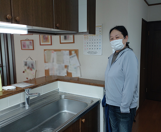 施工後の蛇口とお客様