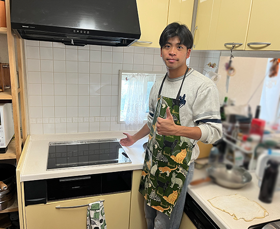 施工後のIHとお客様