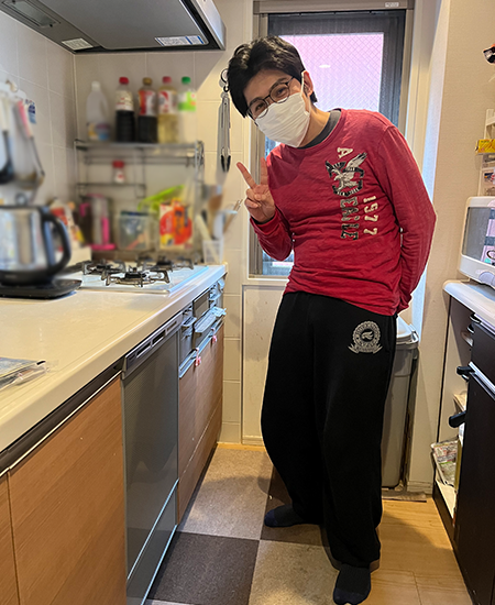 施工後の食洗機とお客様