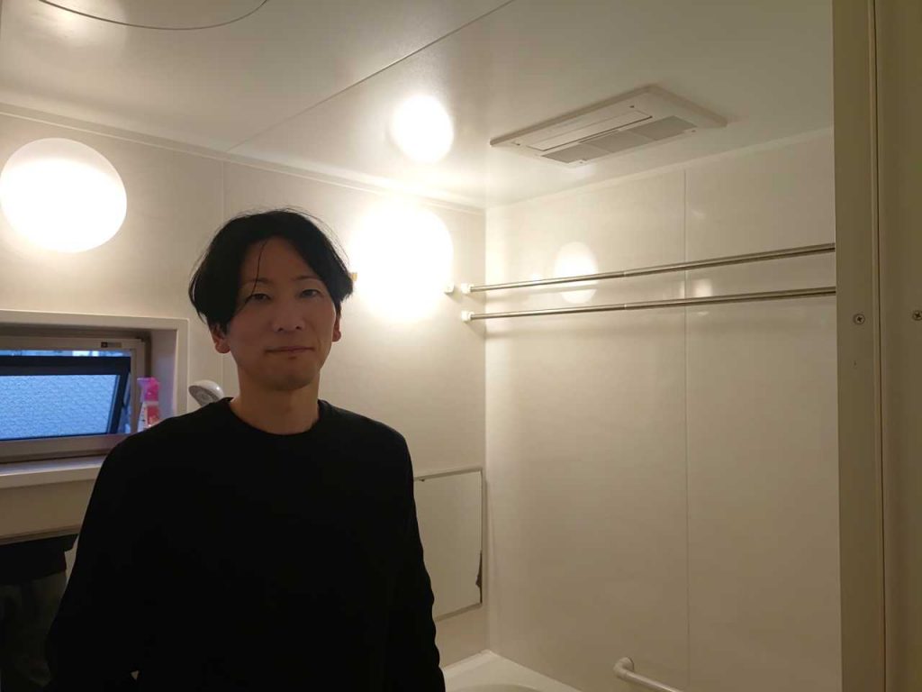 施工後のバス乾とお客様