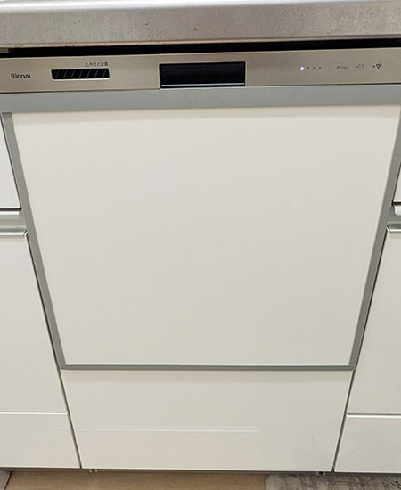 リンナイ ビルトイン食洗機『スライドオープン型・ミドルタイプ』[ハイグレード] [幅：45cm] [ドアパネル型] [ぎっしりカゴ] [プラズマクラスター・重曹洗浄・エコギア搭載]/RSW-405LP