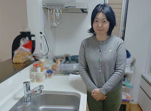 施工後の蛇口とお客様