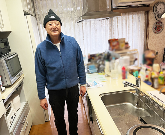 施工後の蛇口とお客様