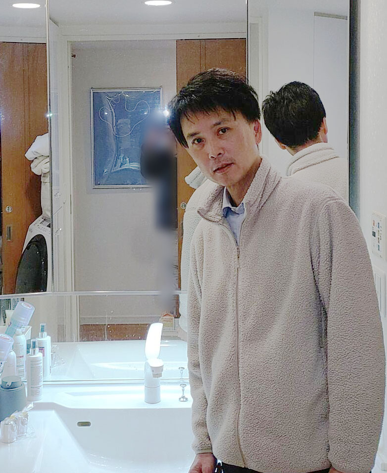 施工後の蛇口とお客様