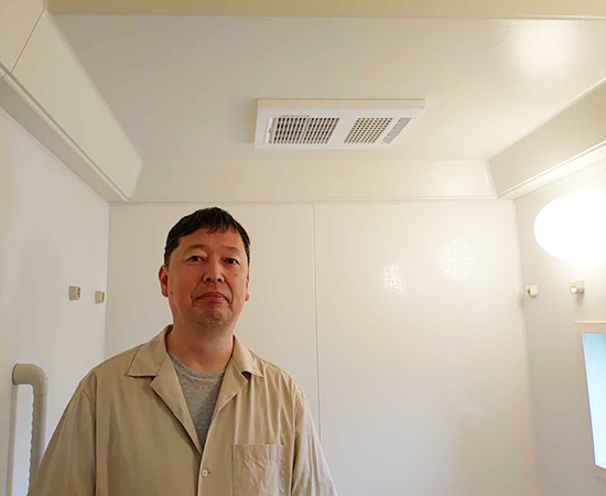 施工後のバス乾とお客様