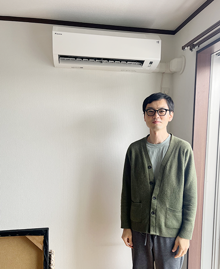 施工後のエアコンとお客様
