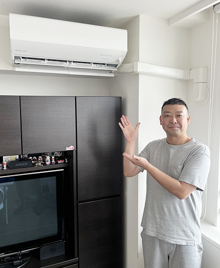 施工後のエアコンとお客様