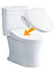 TOTO ピュアレストQR（便器部品番：CS232B、床排水芯　200mm固定タイプ）、タンク部品番：SH232BA（手洗い無し・止水栓付き）＋Panasonic ビューティ・トワレ（品番：CH961SPF/CH961SWS）セットのトイレ交換が工事費込みで激安・格安であることを説明する画像。トイレ便器（60%オフ）＋温水洗浄便座＋基本工事費の合計＝税込121,738円