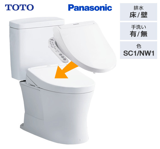 TOTOピュアレストQR+パナソニックビューティートワレの組み合わせセット