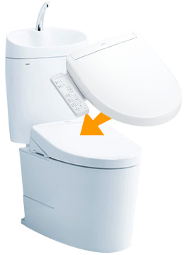 TOTOピュアレストEX(手洗いあり)とTOTOウォシュレットSS(袖リモコン)のスタンダードセット｜工事費込み便座セットプラン