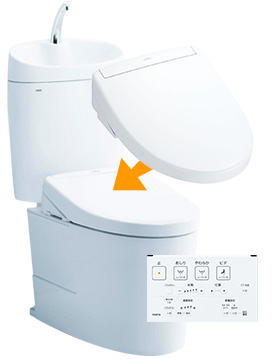 TOTOピュアレストEX(手洗いあり)とTOTOウォシュレットSS(壁リモコン)のスタンダードセット｜工事費込み便座セットプラン