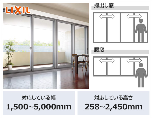 【内窓サッシ LIXIL/トステム インプラス 工事費込セット】引違い窓4枚建 Low-E複層ガラス
