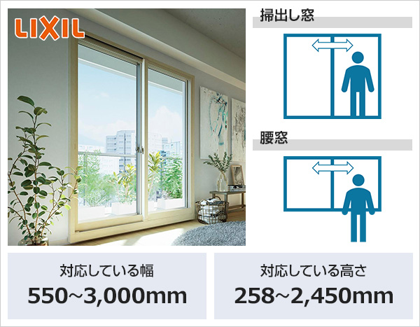 【内窓サッシ LIXIL/トステム インプラス for Renovation 工事費込セット】引違い窓2枚建 Low-E複層ガラス