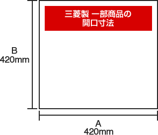 三菱製一部商品の開口寸法