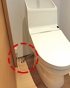 トイレ止水栓の場所