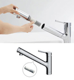 浄水器内蔵型・蛇口一体型とは?|蛇口本体に浄水カートリッジが内蔵されているタイプ