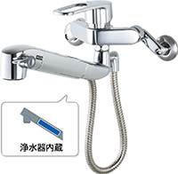 リクシル (LIXIL・INAX)キッチン浄水器内蔵水栓の交換費用|JF-AH437SYA(JW)|壁付き、ハンドシャワーなし|工事費込みセットが安い