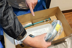 商品に傷などがないか確認をする|洗面台蛇口(コンビネーション)を自分で交換するDIY手順