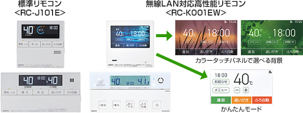 ノーリツ給湯器用リモコンの特徴