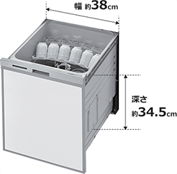 リンナイ(Rinnai)ビルトイン食洗機ディープタイプのサイズ|リンナイ食洗機