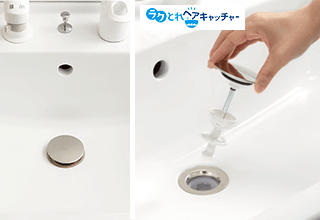 ラクとれヘアキャッチャー付きプッシュワンウェイ排水栓|LIXL(INAX)オフトの排水栓