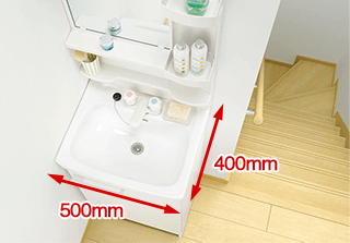 オフトの間口500mmサイズは奥行も400mmでコンパクト|LIXIL(INAX)オフトの特徴