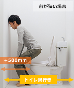 トイレまるごと交換に必要な奥行きは+50cm|汲み取り式トイレから水栓トイレに交換する際も同じ注意点となります