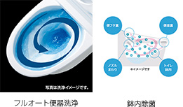 フルオート便器洗浄と鉢内除菌