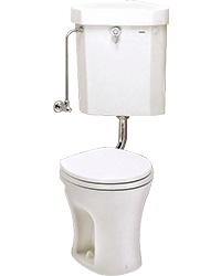 三角タンク式トイレ(床排水490mm/手洗いなし) 便座は別売
