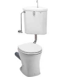 三角タンク式トイレ(壁排水高さ155mm/手洗いあり) 便座は別売