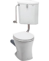 三角タンク式トイレ(壁排水高さ155mm/手洗いなし) 便座は別売